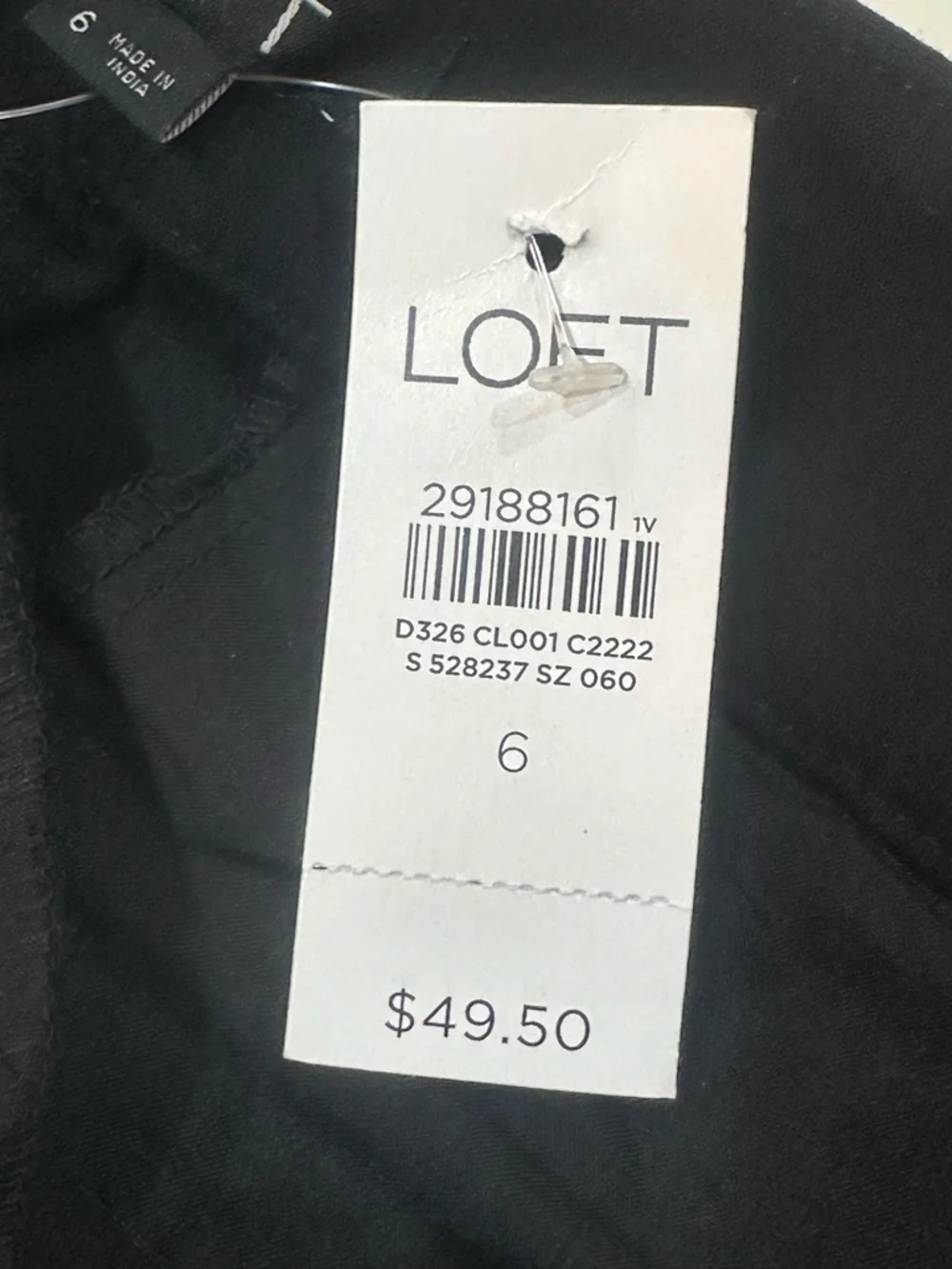 LOFT Black Riviera Tie Belt 4 Pocket Pintuck Stitch Detail Shorts - Size 6 - NWT - Picture 7 of 12